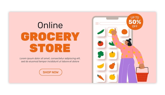 Online grocery store banner design