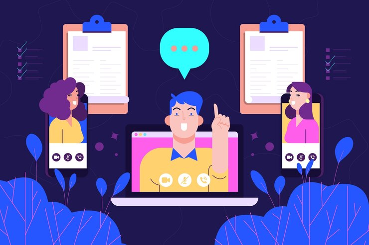 Free Vector online job interview concept