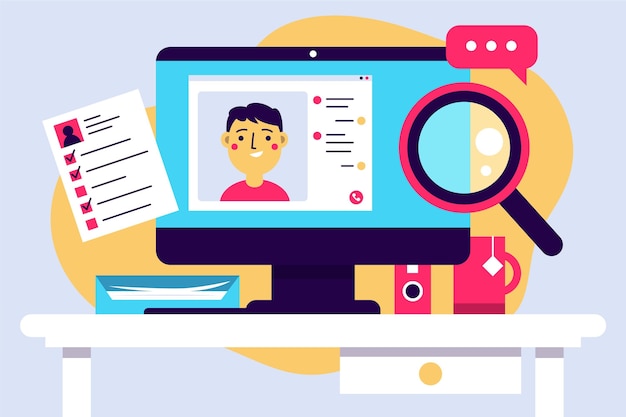 Free vector online job interview illustration