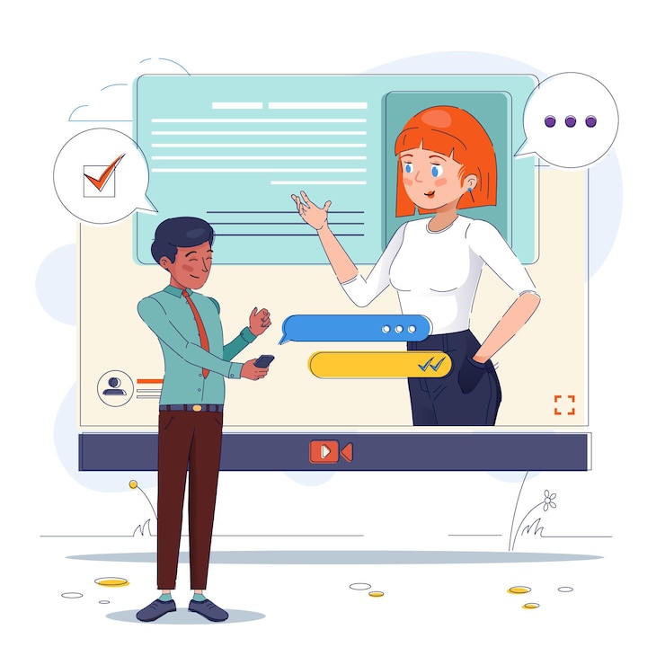 Free Vector online job interview