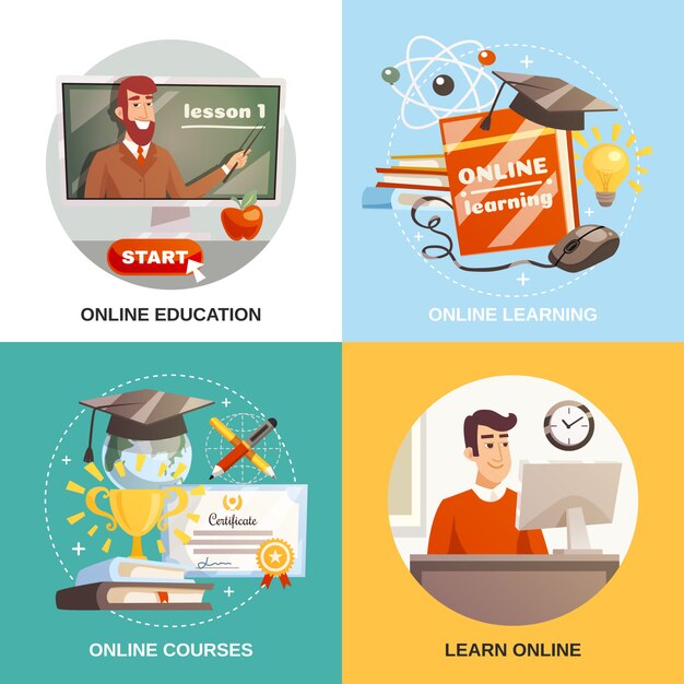Online Learning 2x2 Design Concept
