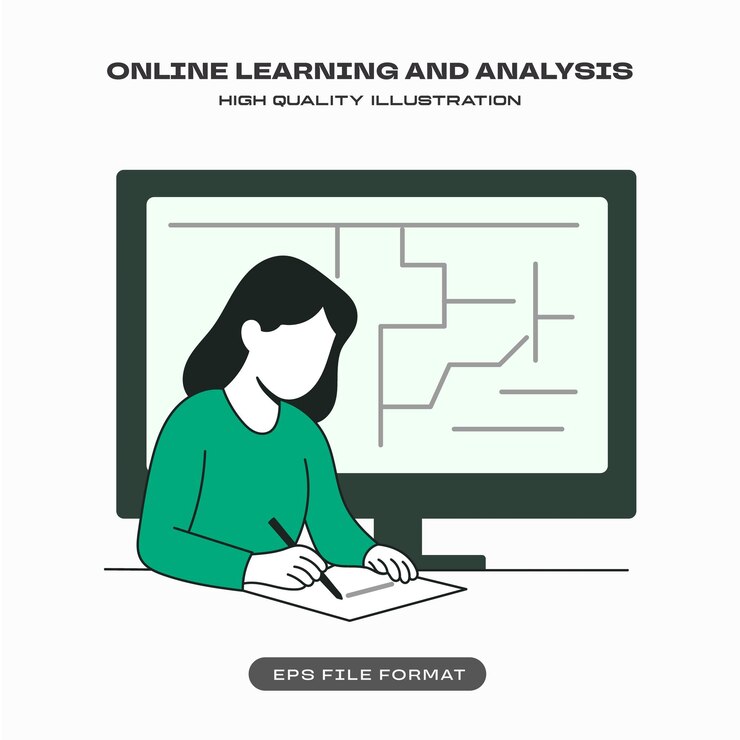 Free Vector online learning and analysis illustration