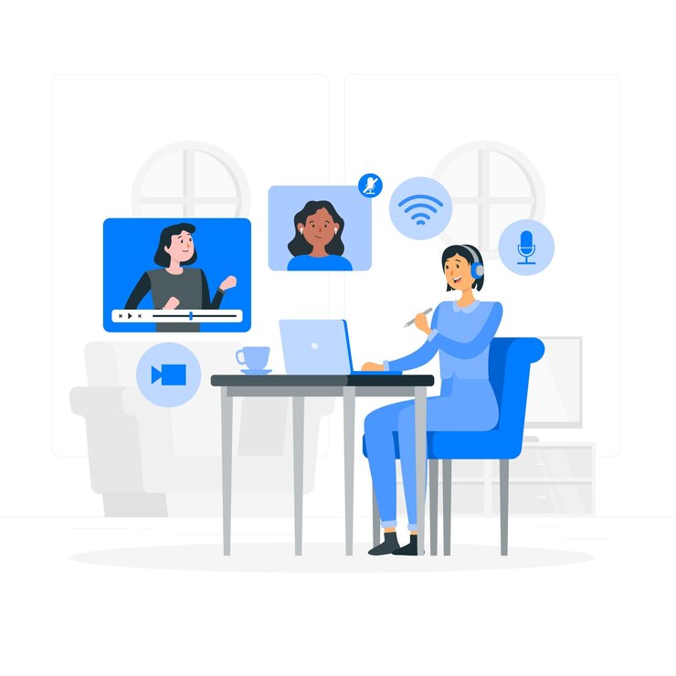 Free Vector online learning concept illustration