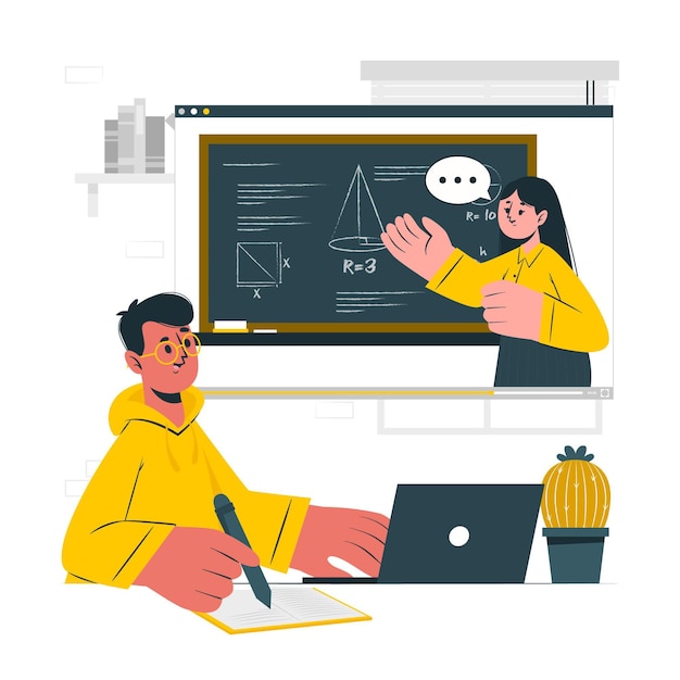 Free vector online learning concept illustration