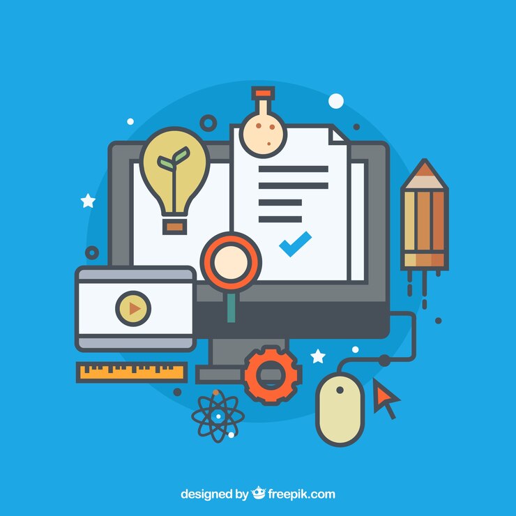 Free Vector online learning icons