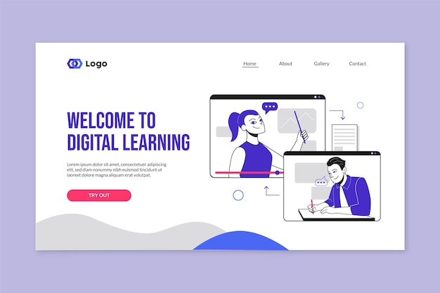 Online learning landing page design