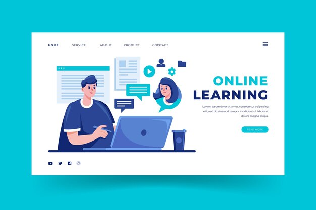 Online learning landing page template