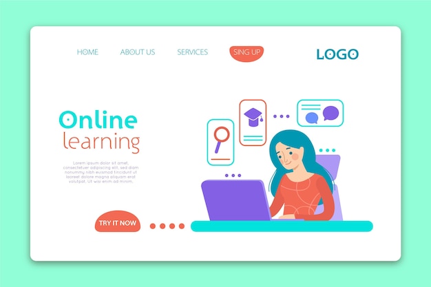 Online learning landing page template