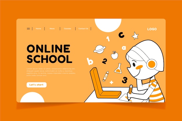 Online learning landing page template