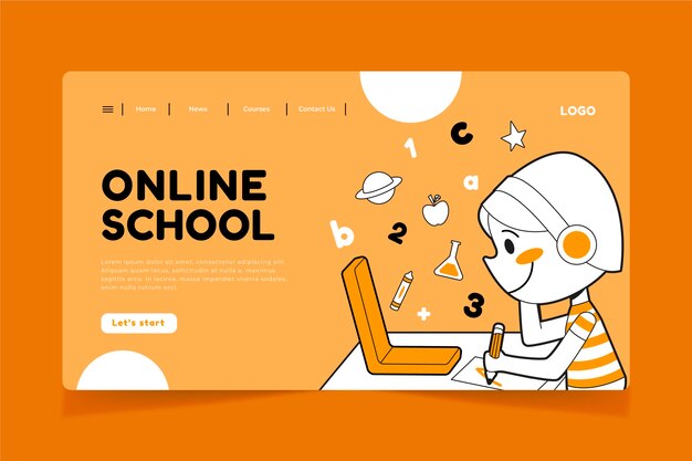 Online learning landing page template