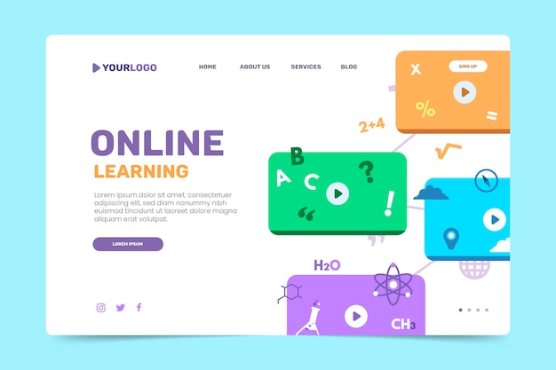 Online learning landing page