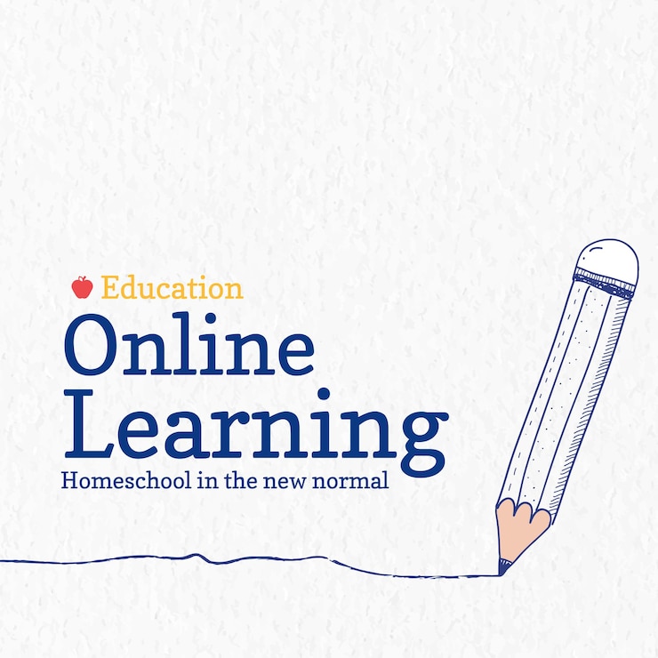 Free Vector online learning template vector future technology