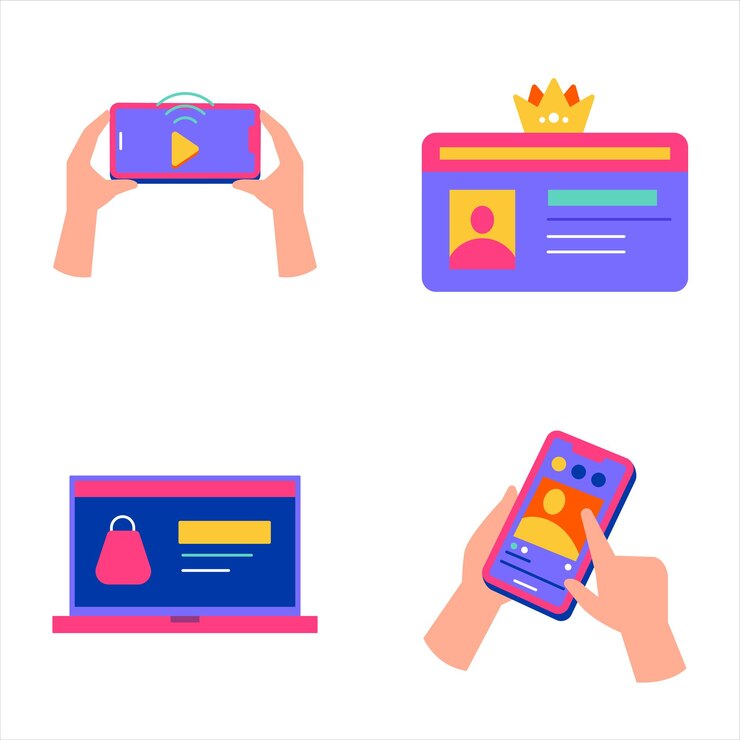 Free Vector online media sticker pack 3