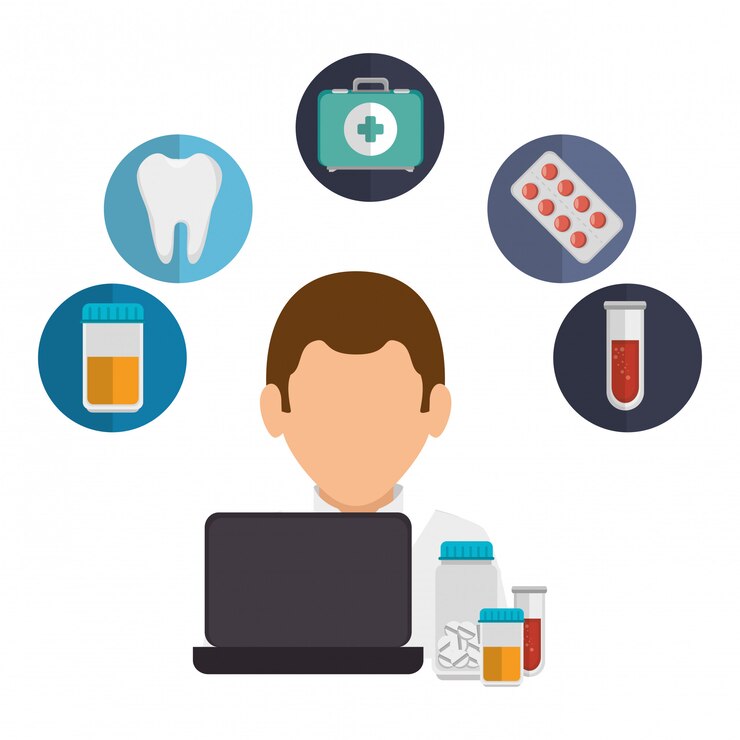 Free Vector online medical design 