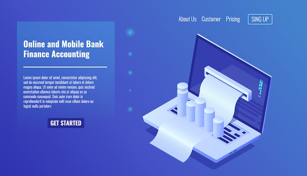 Онлайн-концепция мобильного банкинга, финансовый учет, управление бизнесом и статистика