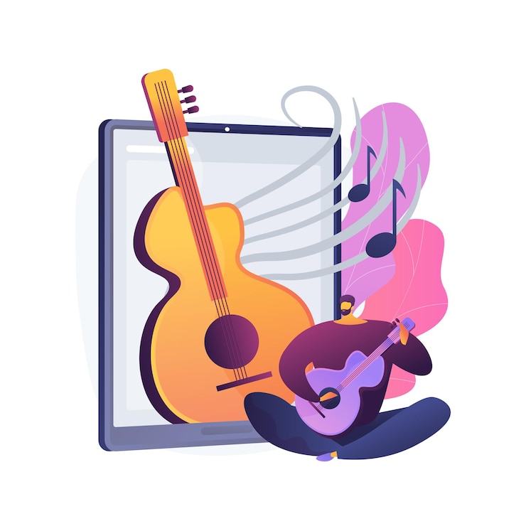 Free Vector online music lessons abstract concept   illustration. live video conferencing, music teacher, covid quarantine, online private practice, professional advice
