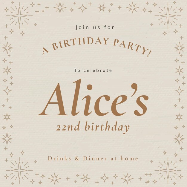 Online party invitation template birthday celebration