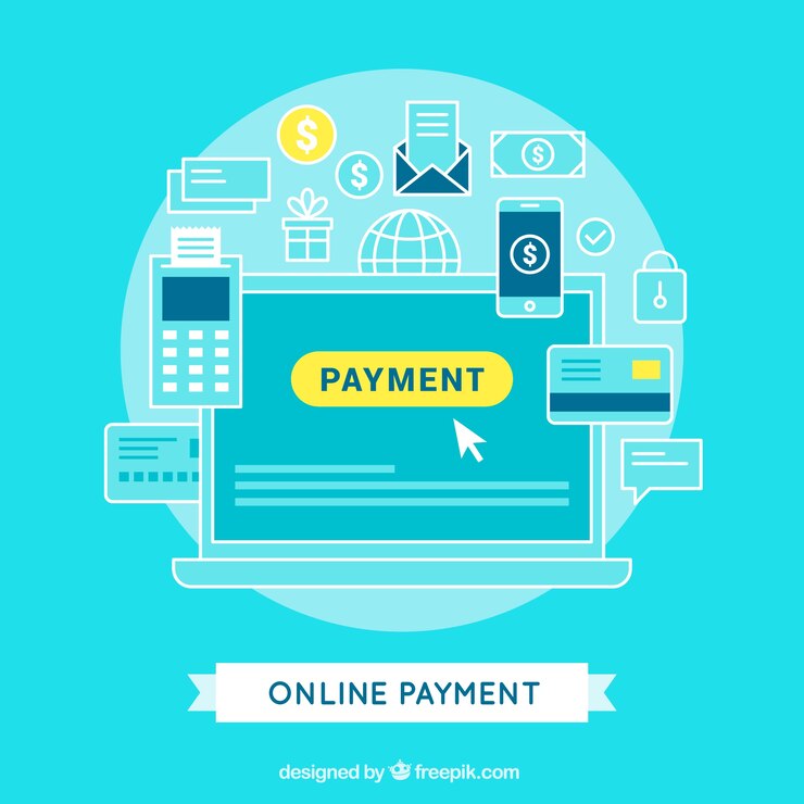 मुफ़्त वेक्टर online payment background design