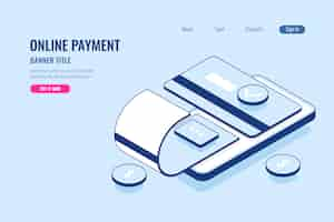 Free vector online payment, banner title