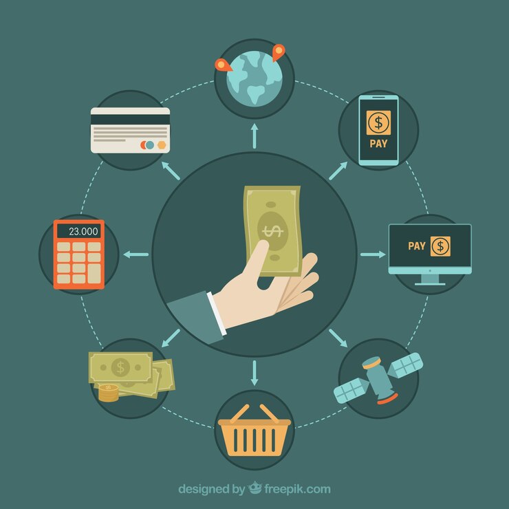 मुफ़्त वेक्टर online payment, circular scene