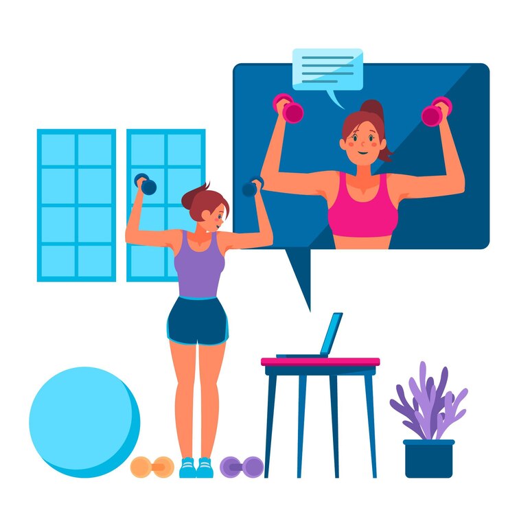 Free Vector online personal trainer concept
