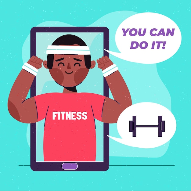 Free vector online personal trainer concept