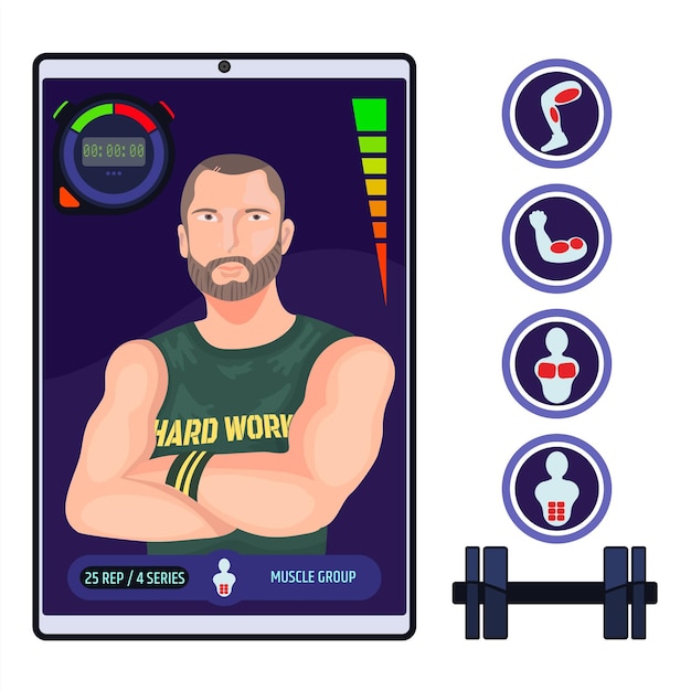 Vettore gratuito concetto di personal trainer online