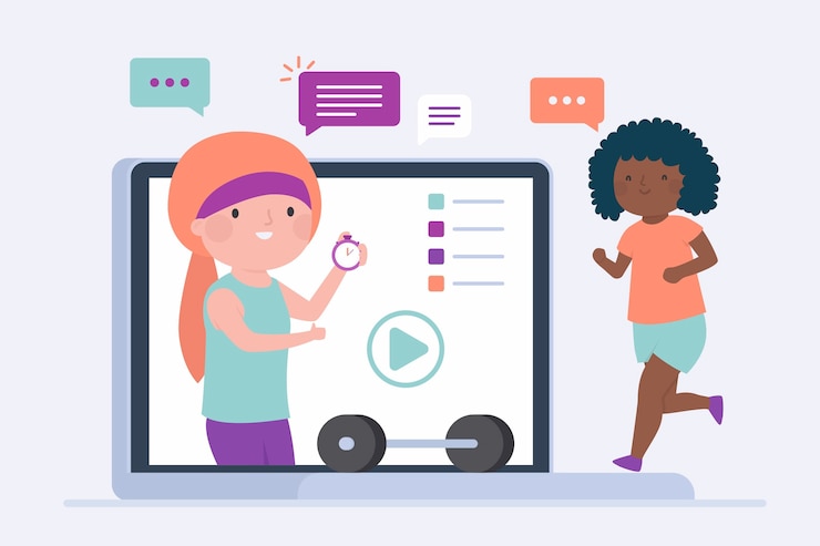 Free Vector online personal trainer illustration design