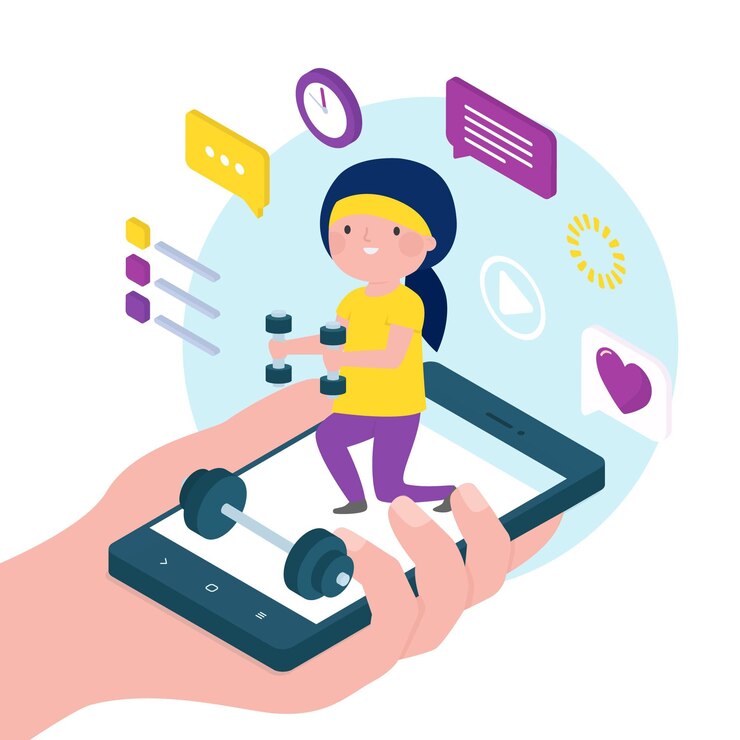 Free Vector online personal trainer illustration theme