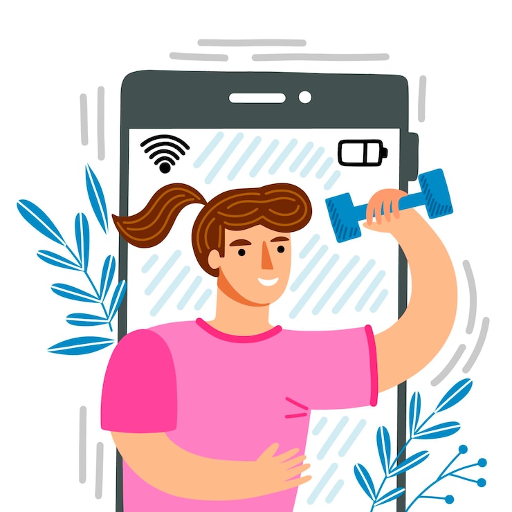 Free Vector online personal trainer illustration