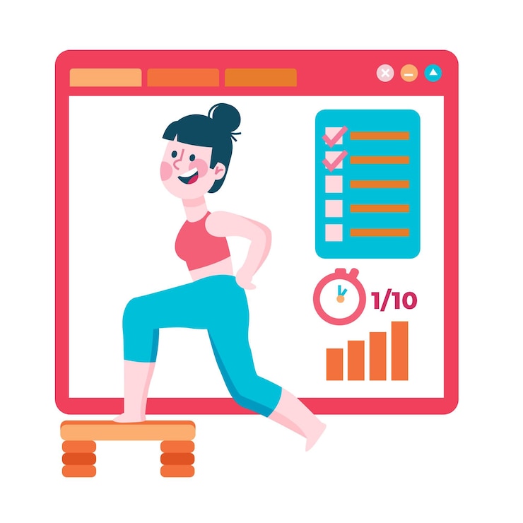 Free Vector online personal trainer illustration