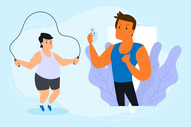 Free Vector online personal trainer