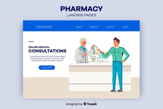 Online pharmacy landing page template