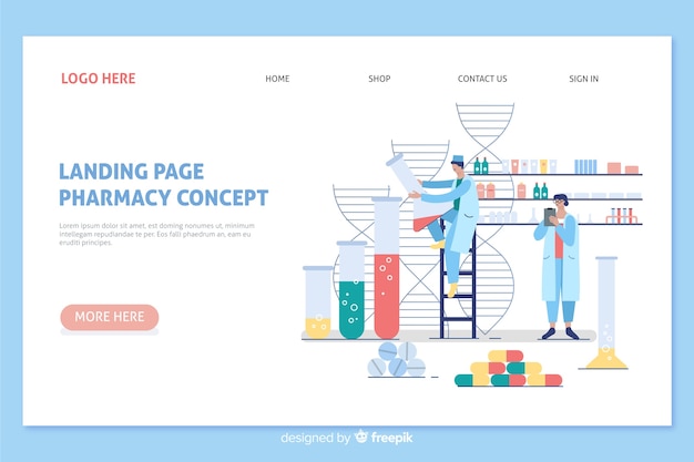Online pharmacy landing page template