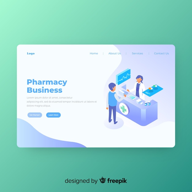 Online pharmacy landing page template