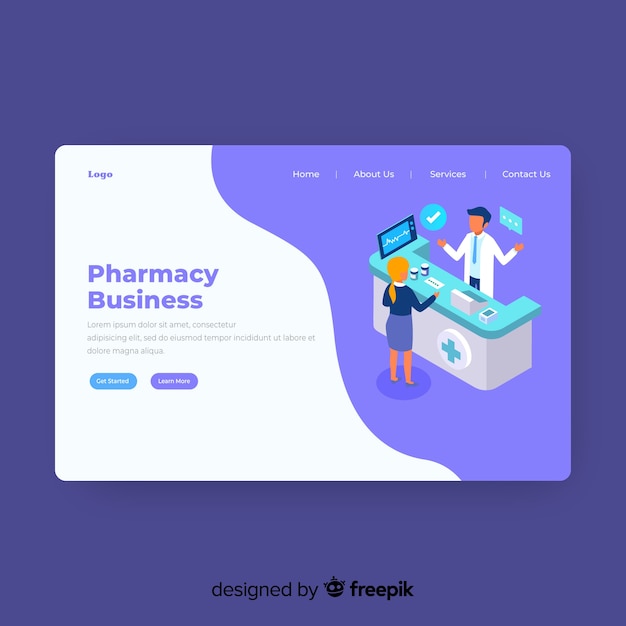 Online pharmacy landing page template