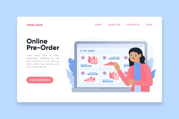 Online pre-order landing page