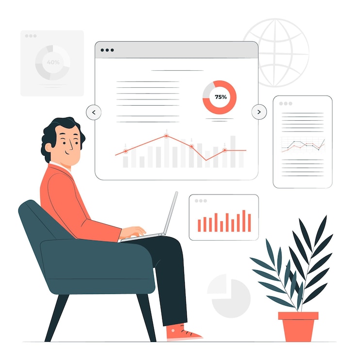 Free Vector online report concept illustration
