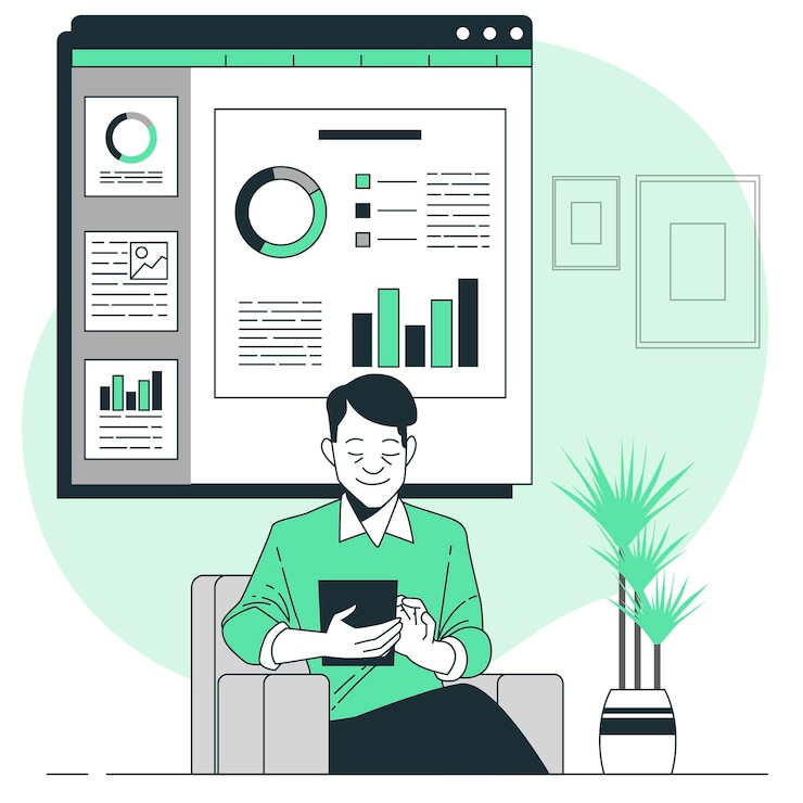Free Vector online report concept illustration