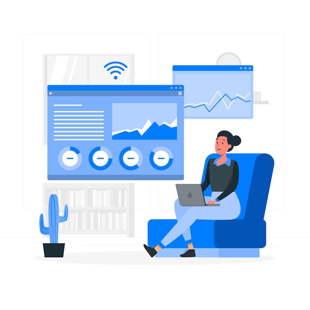 Online report concept illustration