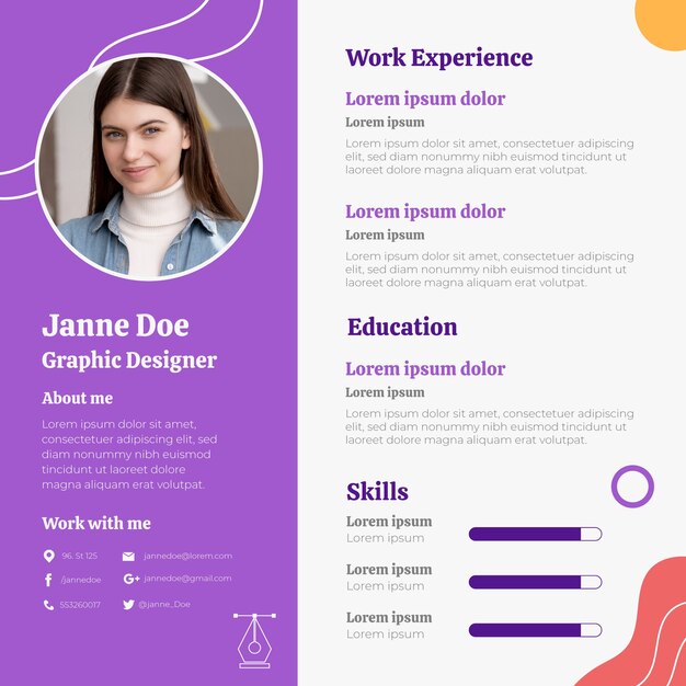 online resume template for graphic design company