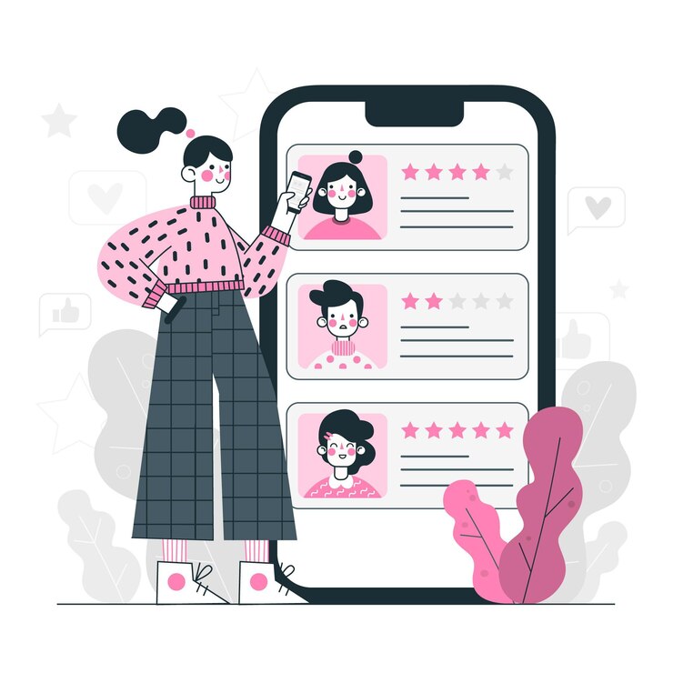 Free Vector online review concept illustration