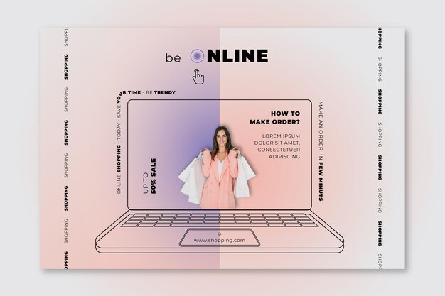 Online sale horizontal banner template
