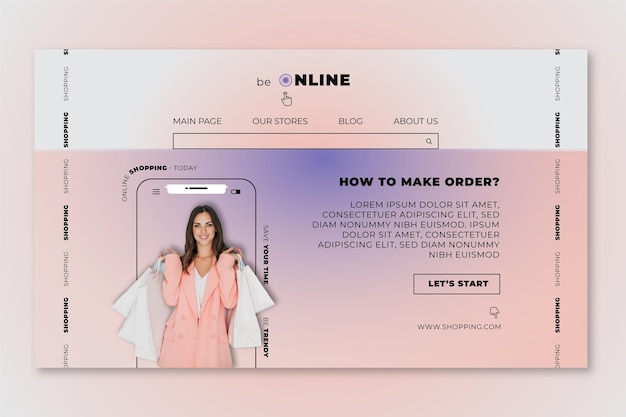 무료 벡터 온라인 판매 방문 페이지 템플릿