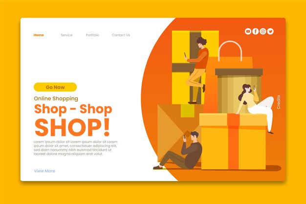 online shop landing page template