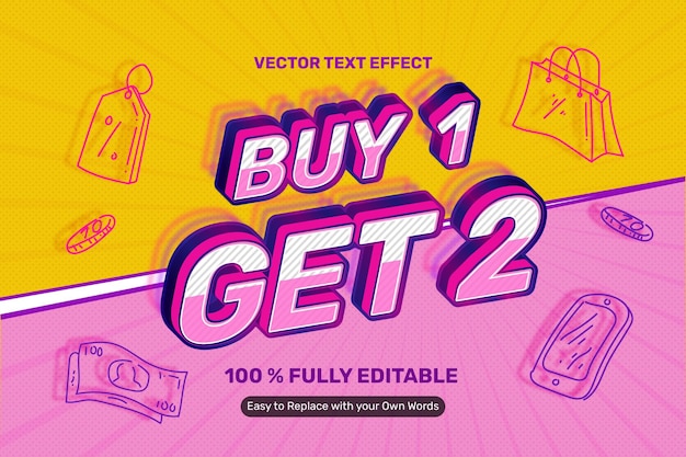 Free vector online shop vector text effect