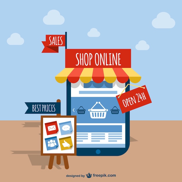 Online shop vector