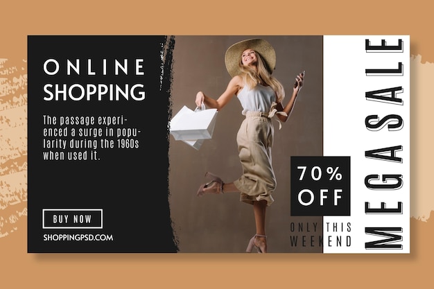 Online shopping 70% off banner template