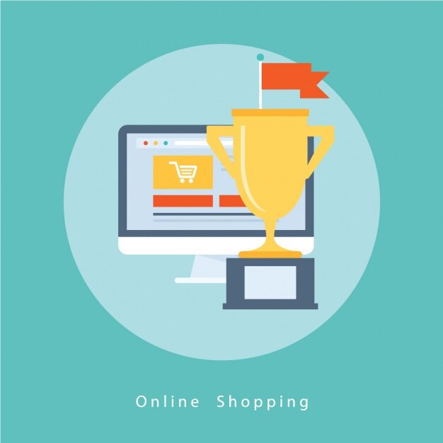 Free Vector online shopping background design