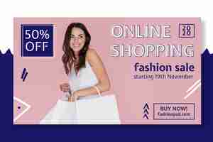 Free vector online shopping banner template